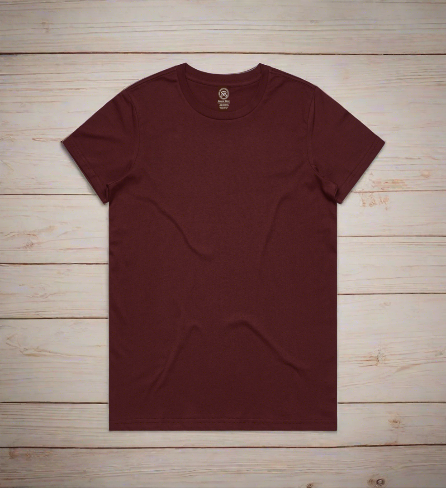 Women's T-Shirt Burgundy By Second Skinz