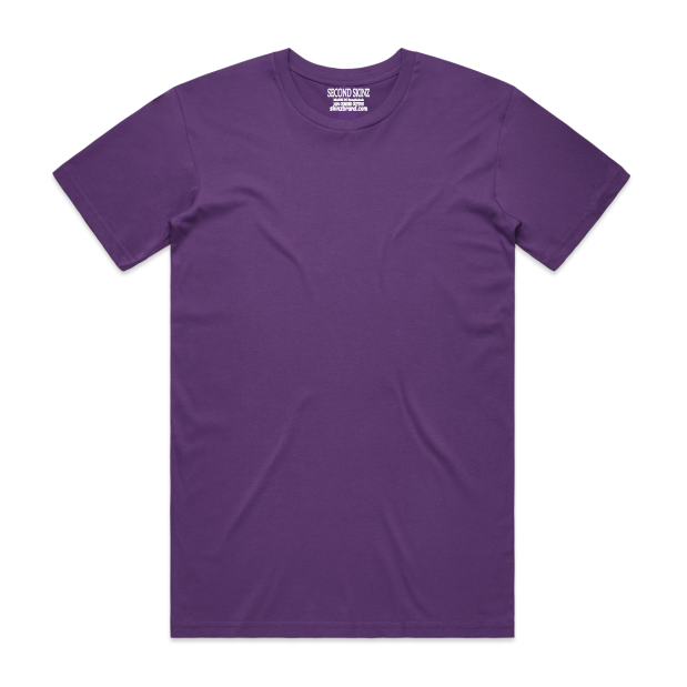 This medium weighted Purple Iconic Classic T-Shirt from Second Skinz